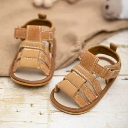 Meckior Summer Infant Non-Slip Rubber Sole Casual Sandals - 12-18 months (BROWN)