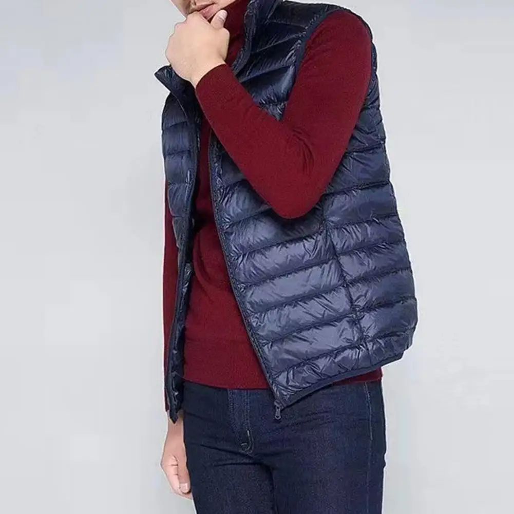 

Men Down Cotton Vest Stylish Men's Sleeveless Down Jacket Zipper Closure Warm Outerwear for Autumn Winter Daily Must-have Men