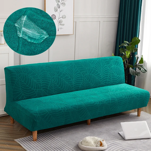 Funda elástica de Jacquard para sofá cama sin brazos, fundas de sofá  plegables ajustables, Protector de futón de banco, 3 tamaños - AliExpress