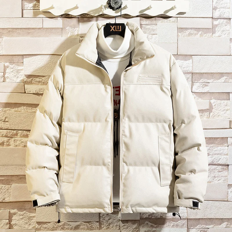 2023 Winter New Men’s Black Parkas Man Stand Collar Warm Thick Jacket Solid Color Fashion Casual Woman Parka Coat Clothing S-4XL