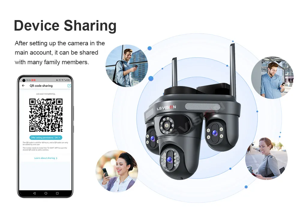 15MP WiFi Security Camera Three Screens Outdoor IP Camera Three PTZ 2-Way Audio
