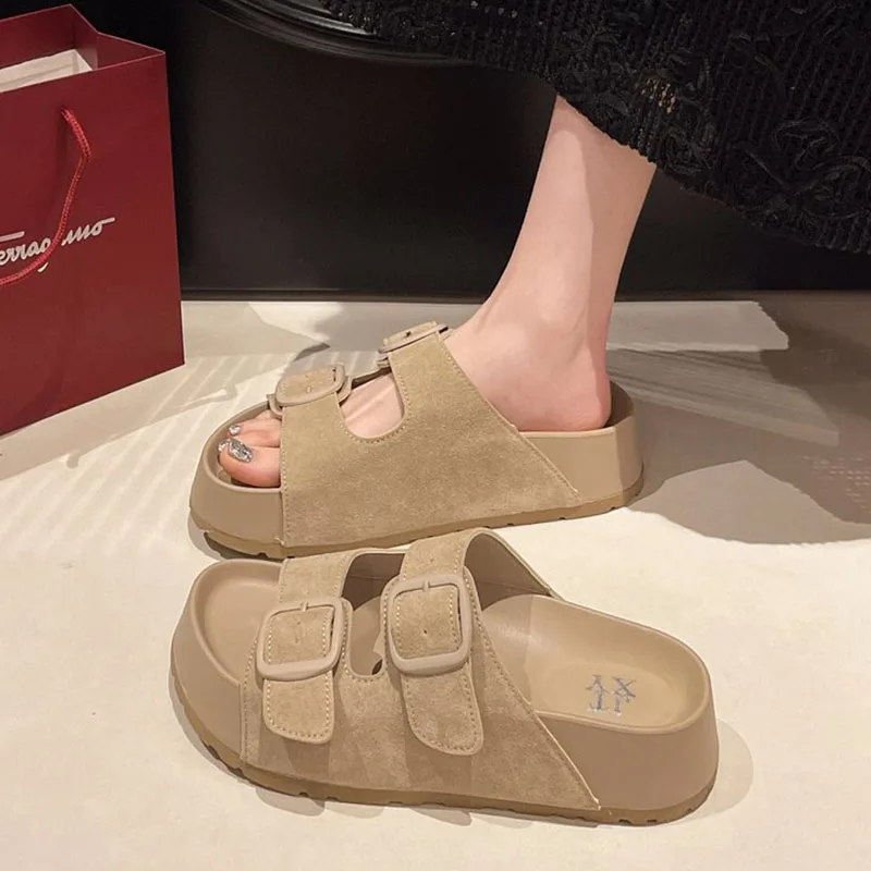 Women Casual Summer Slippers With Buckle
