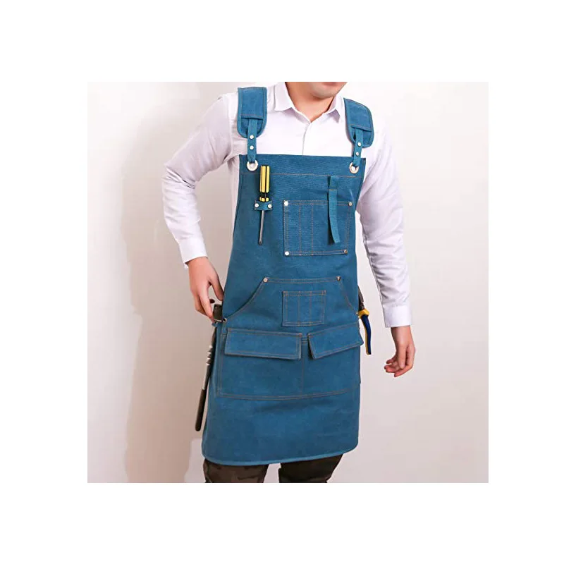 Wasserdichte, verdickte Canvas-Schürze mit multifunktionalen Taschen, Friseur, Holzbearbeitung, Garten, Reparatur, Mechaniker, modische Werkzeuge – Detail 7