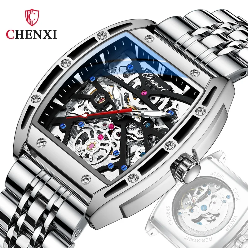 

Chenxi mechanical watch Men's Barrel-Shaped Hollow Automatic 8885