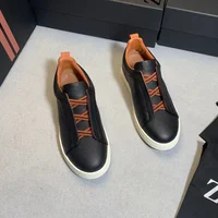 New Men's Shoes From The Factory Top Layer Cow Leather Breathable Summer Casual Shoes Luxury Deer Skin Board Versatile 2
