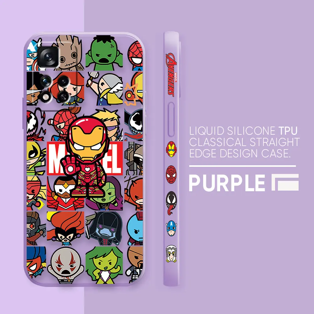 thumbnail image 1 of Case For Redmi Note 12 11 11T 11R 9 9S 8 7 7S PRO PLUS 4G 5G Simple Liquid silicone Case Marvel Cartoon Iron Spider-Man Poster, 1 of 5