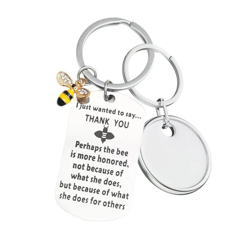 

Bee Happy Keyring Cute Bee Animal Key Chain Stainless Steel Key Ring Animal Key Chain Toddler Shower Return Favors For Guests
