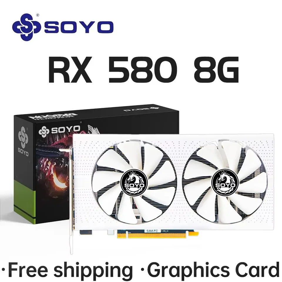 SOYO AMD Radeon RX580 8G グラフィックスカード GDDR5 ビデオカード