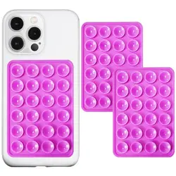 Dual Pack Silicone Suction Phone Mount - Non-Slip Sticky Grip Holder (Purple)