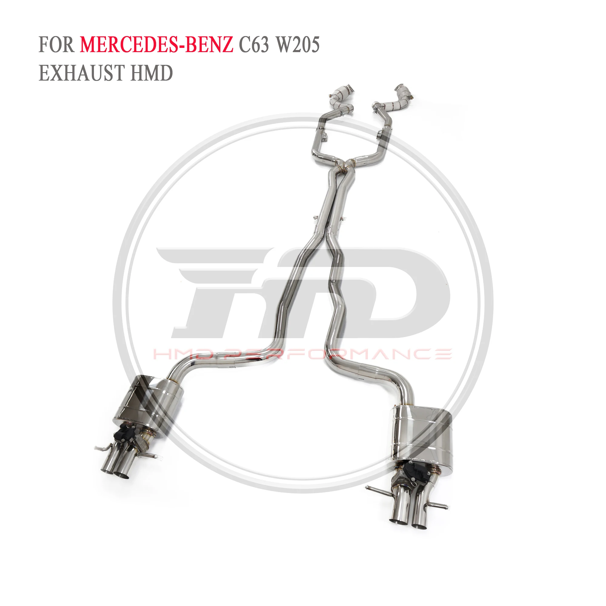 

HMD Exhaust Full System High Flow Performance Catback for Mercedes benz c63 w205 Car Accessories with Valve and Downpipe