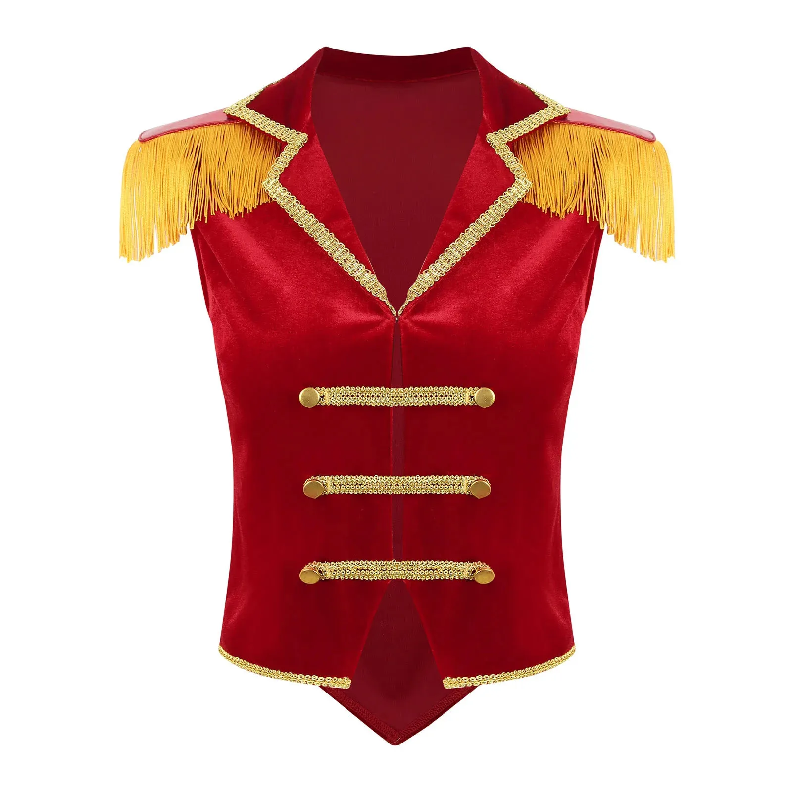 Chaquetas de mujer para disfraz de circo, negro, rojo, azul