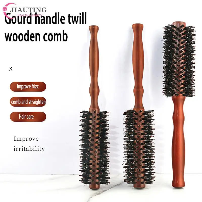 

Hair Brush Anti Static Wood Boar Bristle Hair Round Brush Hairdresser Styling Tools Teasing Brush For HairCurly Comb Hair Brush
