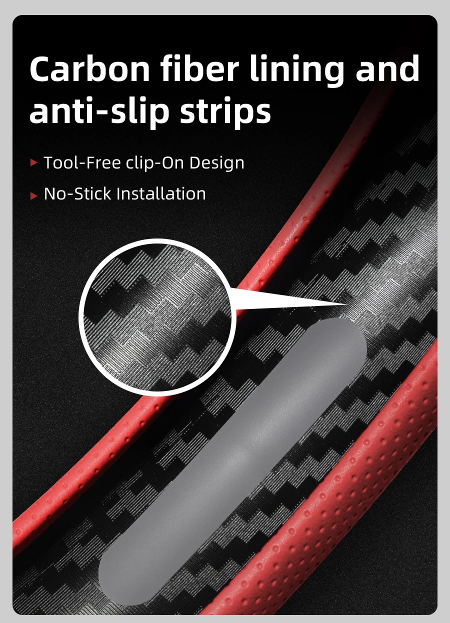 Passend für Cupra perforierte Leder-Lenkradabdeckung, rutschfest, schweißabsorbierend, atmungsaktiv, integrierte Snap-On-Schutzabdeckung für Modelle wie Formentor, Leon Sportstourer, Born, Ateca, Tavascan, Terramar – Detail 13