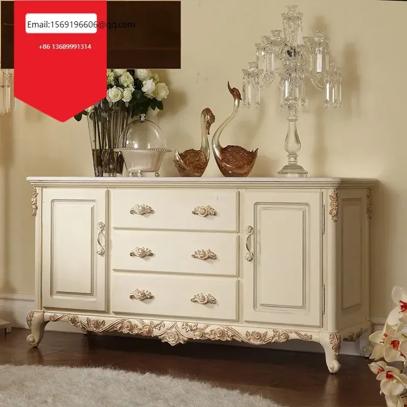 

Сервант из массива дерева в европейском стиле, резной шкаф для французского ресторана, вилла, Дворцовый шкаф для посуды