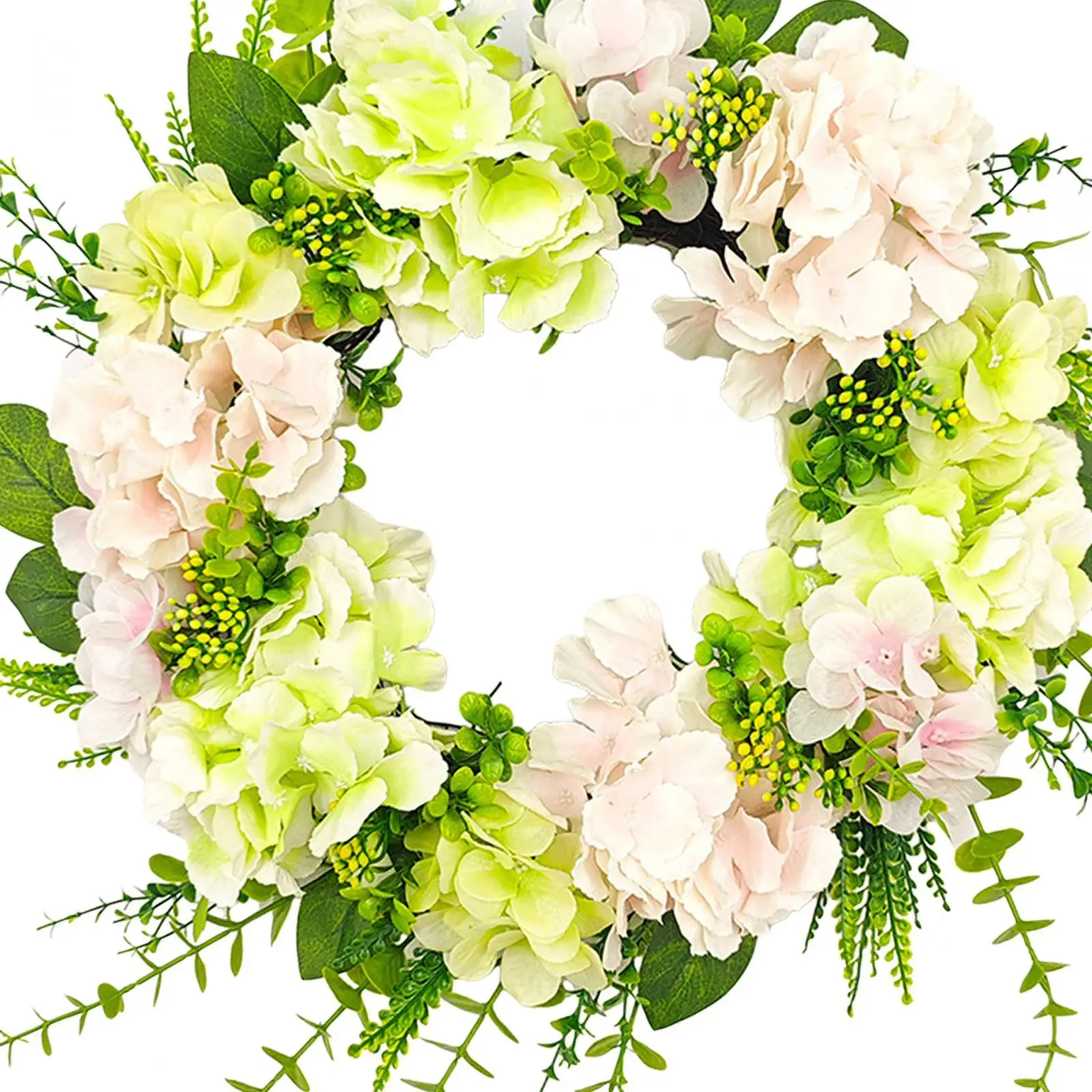 Artificial Flower Wreath for Front Door Spring Summer Wreath Garland for Indoor Outdoor Festival Housewarming Wedding Easter