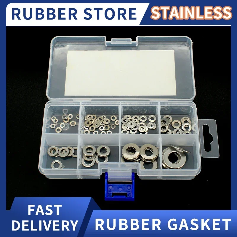 Rubber flat gasket faucet seal silicone rubber nitrile rubber waterproof repair kit stainless gasket PTFE nylon combination ring
