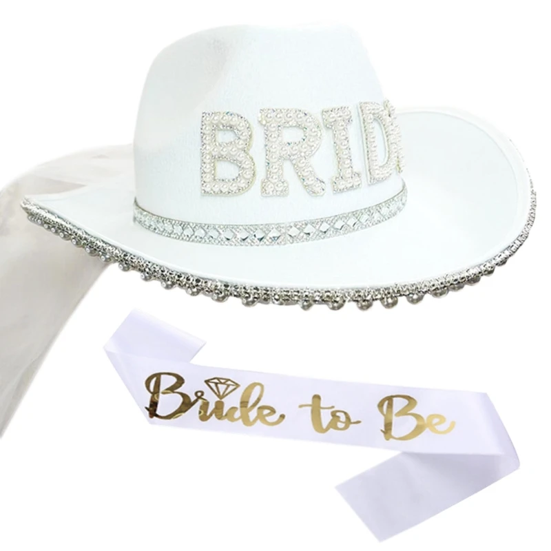 Bride Cowgirl Hat Bride To Be Sash Bride Cowboy Hat Bachelorette Party