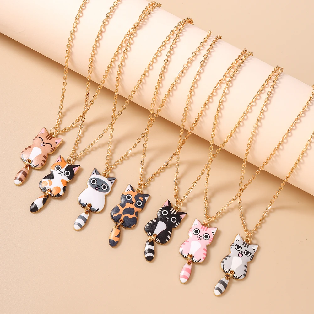 Aihua Niedliche Katzen-Ohrringe Emaille Welpen-Punkt-Katzen-Hängeohrringe für Frauen Mädchen Kinder Geburtstagsparty Schmuck Geschenke – Detail 12