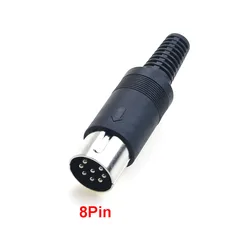 Multi - Pack DIN Male/Female Plug Jack with Plastic Handle - Keyboard Cable Connector Adapter PS2 Compatible - 5pcs (8Pin)