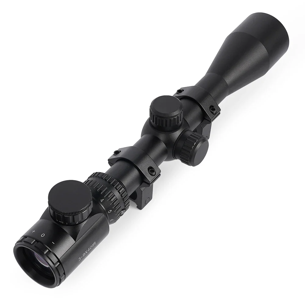 Tactical Long-Range Optical Sight 3-9X40IR Red/Green Dot Laser Combination Adjustable Focal Length for Hunting