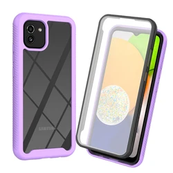 Shockproof Clear Protective Case with Built-in Screen Protector and TPU Bumper for 166 MM (PURPLE)