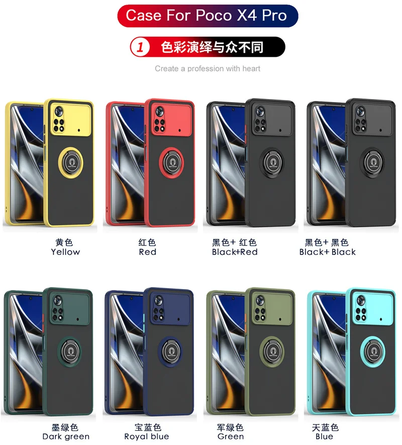 Magnetic Ring Stand Holder Armor Shockproof Case - Durable Back Cover