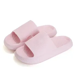 Women's Eva Soft Sole Non-Slip Platform Slippers - 4cm Thick Summer Slides - 40-41 (Pink)