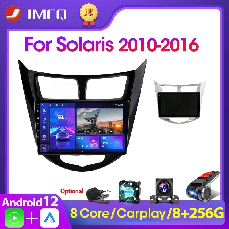 Jmcq 2Din Android 12 Autoradio Multimidia Video Player Per Hyundai Solaris 1 Accent 2010-2016 Gps Car Stereo System Carplay