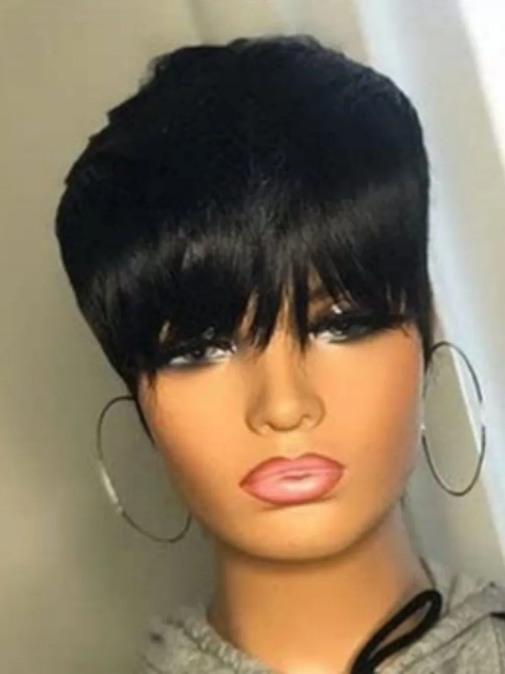 Human Hair Wigs Short Pixie Cut Full Machine Made For Women