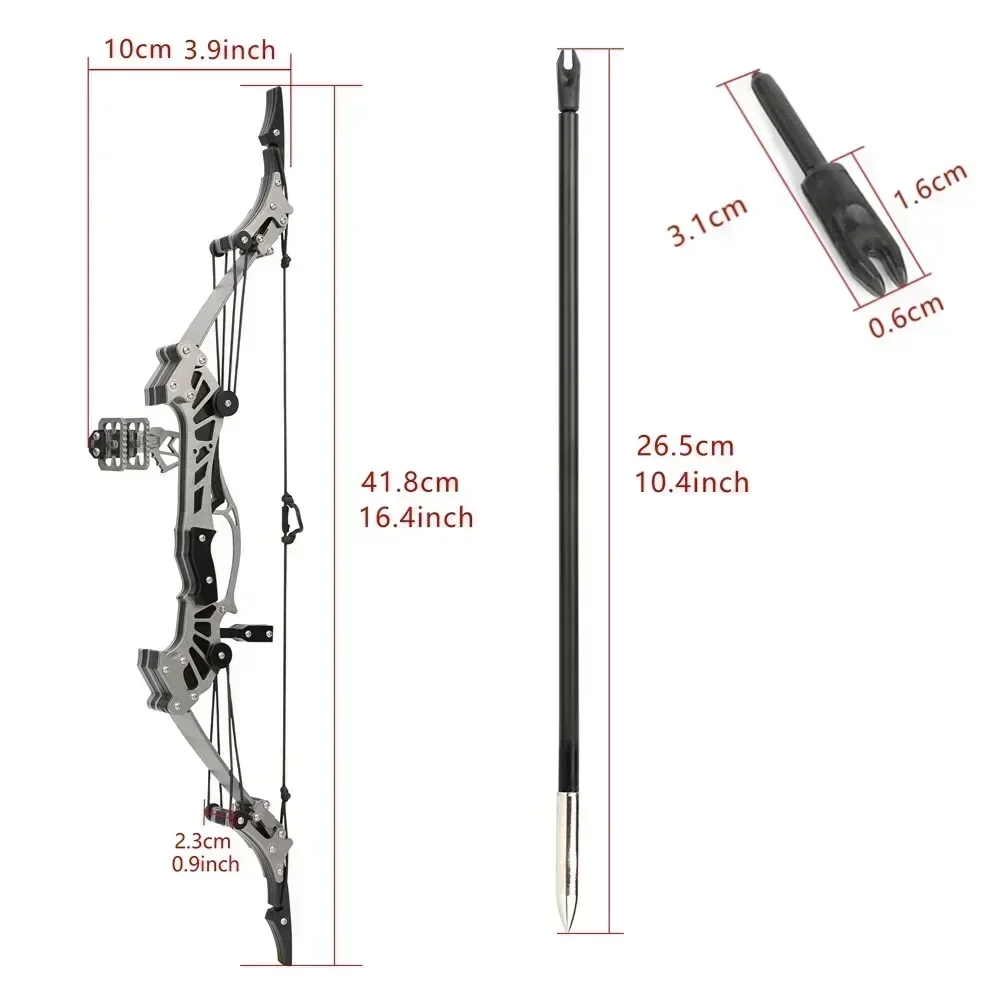 Archery Mini Compound Bow 16.4inch 16lbs Bow and Arrows Set 1set Outdoor/Indoor Toy Gift Entertainment Pocket Shooting Bows archery bow archery arrows