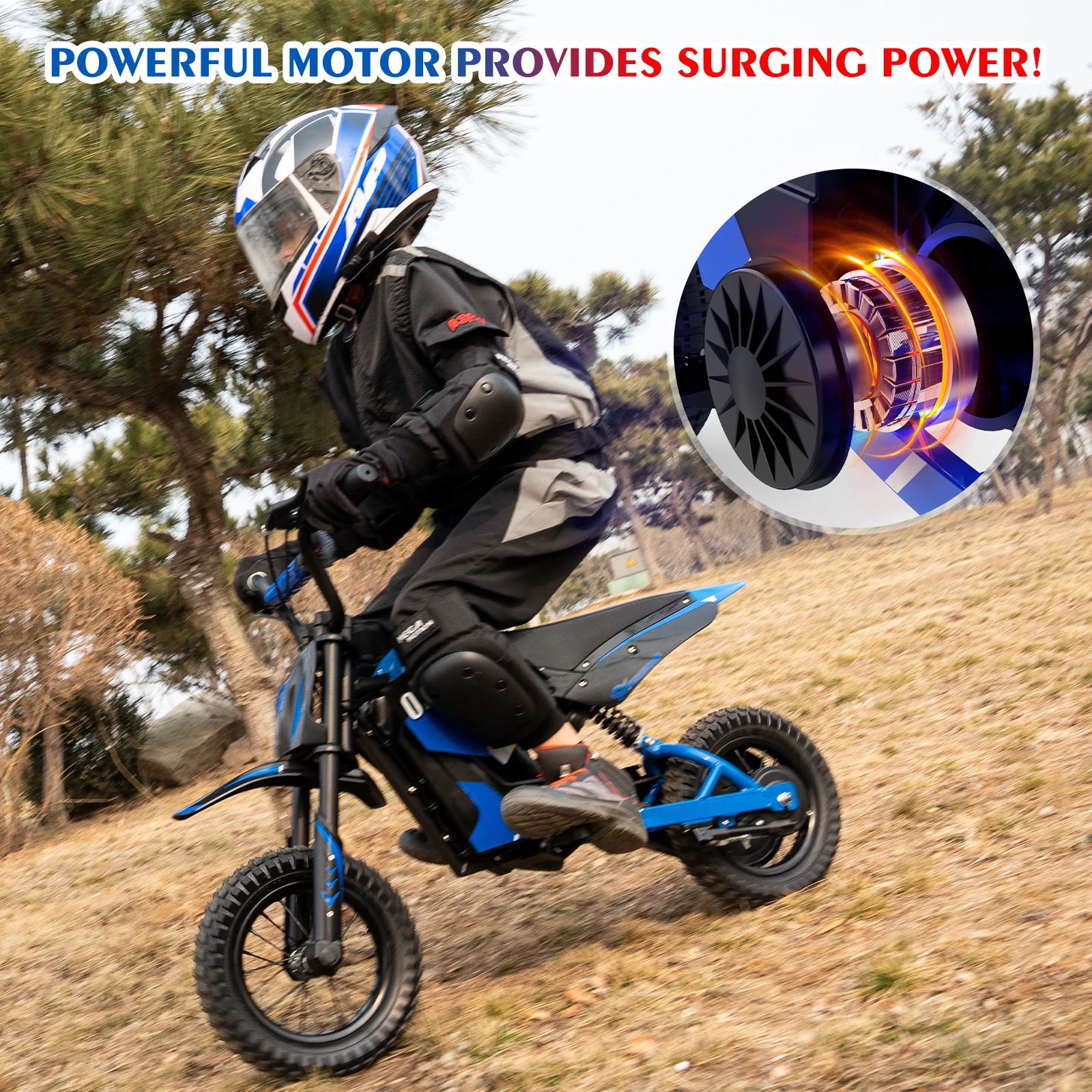 EVERCROSS EV12M Electric Dirt Bike,300W Electric Motorcycle,15.5MPH & 9.3 Miles Long-Range,3-Speed Modes Motorcycle