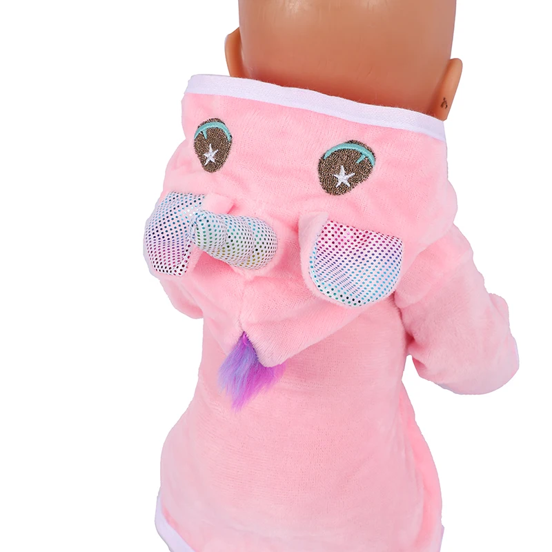 Doll Clothes 18 Inch Unicorn Bathrobe Suit 43 Cm Doll Clothes Born Baby Fit American Girl Accessories Dolls for Girls Gift