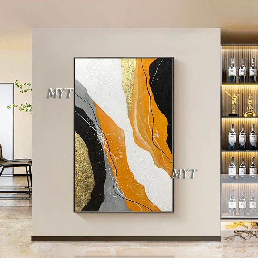 

Designer Home Decor Wall Picture Idea Paintings Art On Canvas Gold Foil Texture Style Unframed Abstract African Paintings