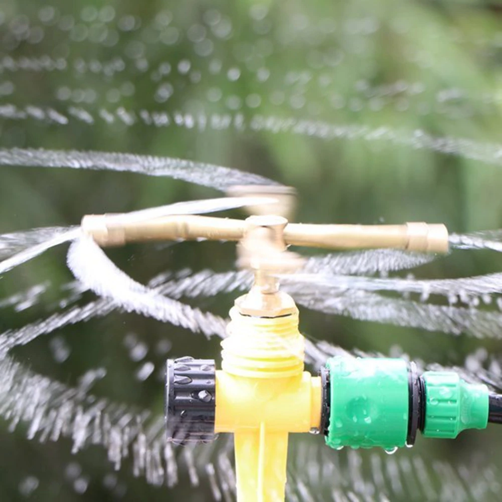 

1PC 3/4 Arm Automatic Rotary Whirling Sprinkler Garden Lawn Irrigation Watering Nozzle Spray Rotating Brass Sprayer