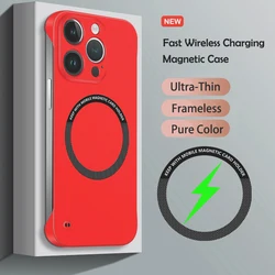 Luxury Ultra Slim Magnetic Frameless Solid Color Phone Case - Shockproof Cover - iPhone 12 Mini (Red)