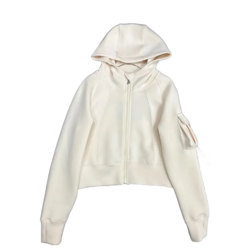 

Hoodie coat short slim-fit version solid color zipper design warm and comfortable 2023 autumn/winter