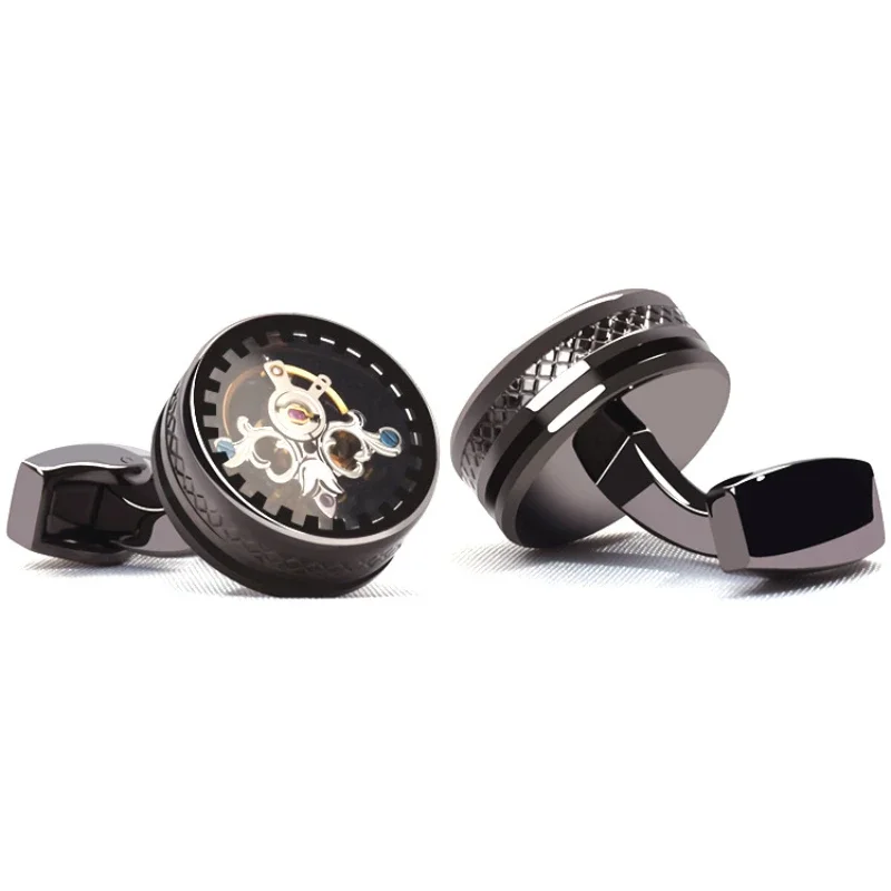 Gemelli da polso da uomo con orologio meccanico Tourbillon