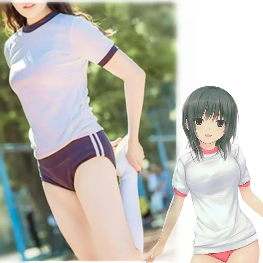 Japanese School Uniform Cosplay Costume Gym Sportwear T-short Shorts Full Set Japanese Uniform Sexy Girl College