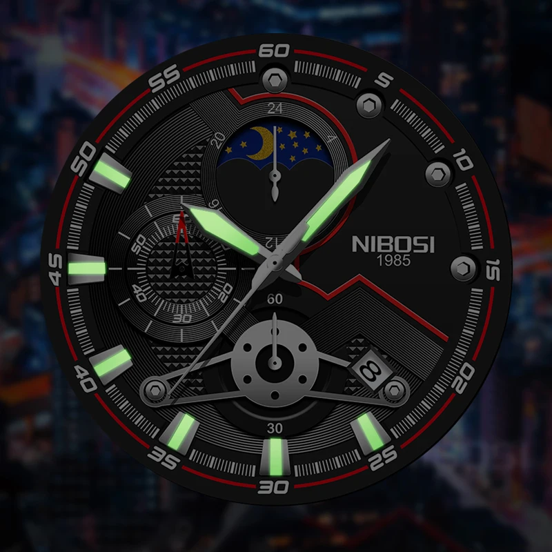 NIBOSI Mens Watches Top Brand Luxury Gold Stainless Steel Quartz Watches for Men Sport Chronograph Wristwatch Relogio Masculino