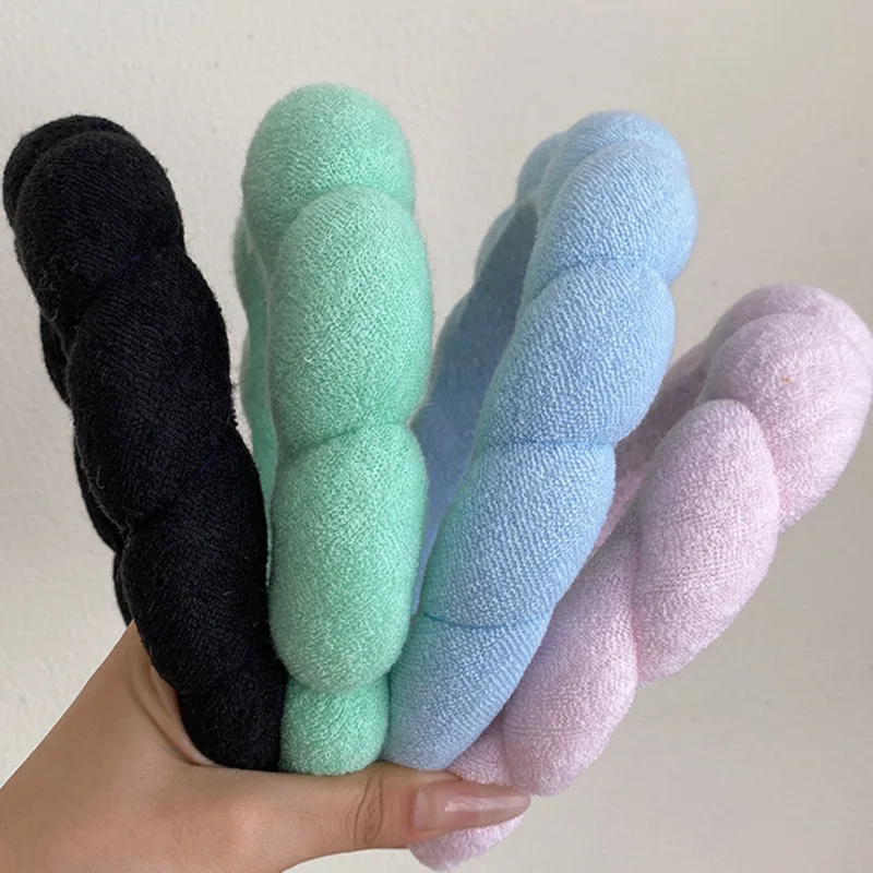 

Vintage Sponge Solid Color Hair Hoops For Women Headbands Korean Design Simple Makeup Wide Hairbands Minimalist Hair Accessories