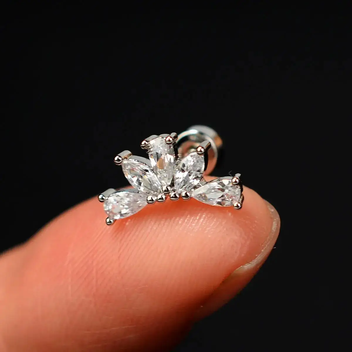 1PC Neue Mode Edelstahl Mini Zirkon Knorpel Piercing Stud Ohrring 20G Helix Tragus Lobe Piercing frauen körper Schmuck – Detail 14