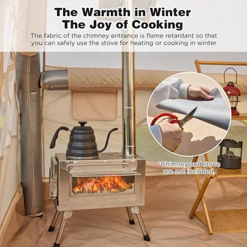 13' x 10' Inflatable Camping Tent for 8-10 Person,4 Season Blow up Tents Waterproof, Air Tent with Chimney Hole AC Port 5