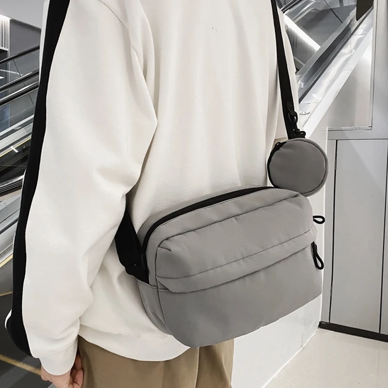 

New Simple Solid Color Shoulder Bags for Girls Messenger Bag Women Casual Canvas Handbags 2023 Unisex Crossbody Bags and Purse
