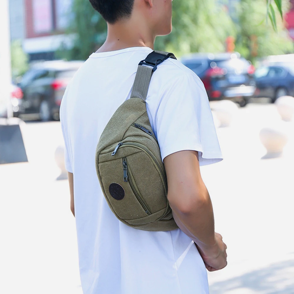 

Холщовая поясная сумка для телефона, модный вместительный дорожный кошелек, водонепроницаемая многофункциональная нагрудная сумка для мужчин и женщин