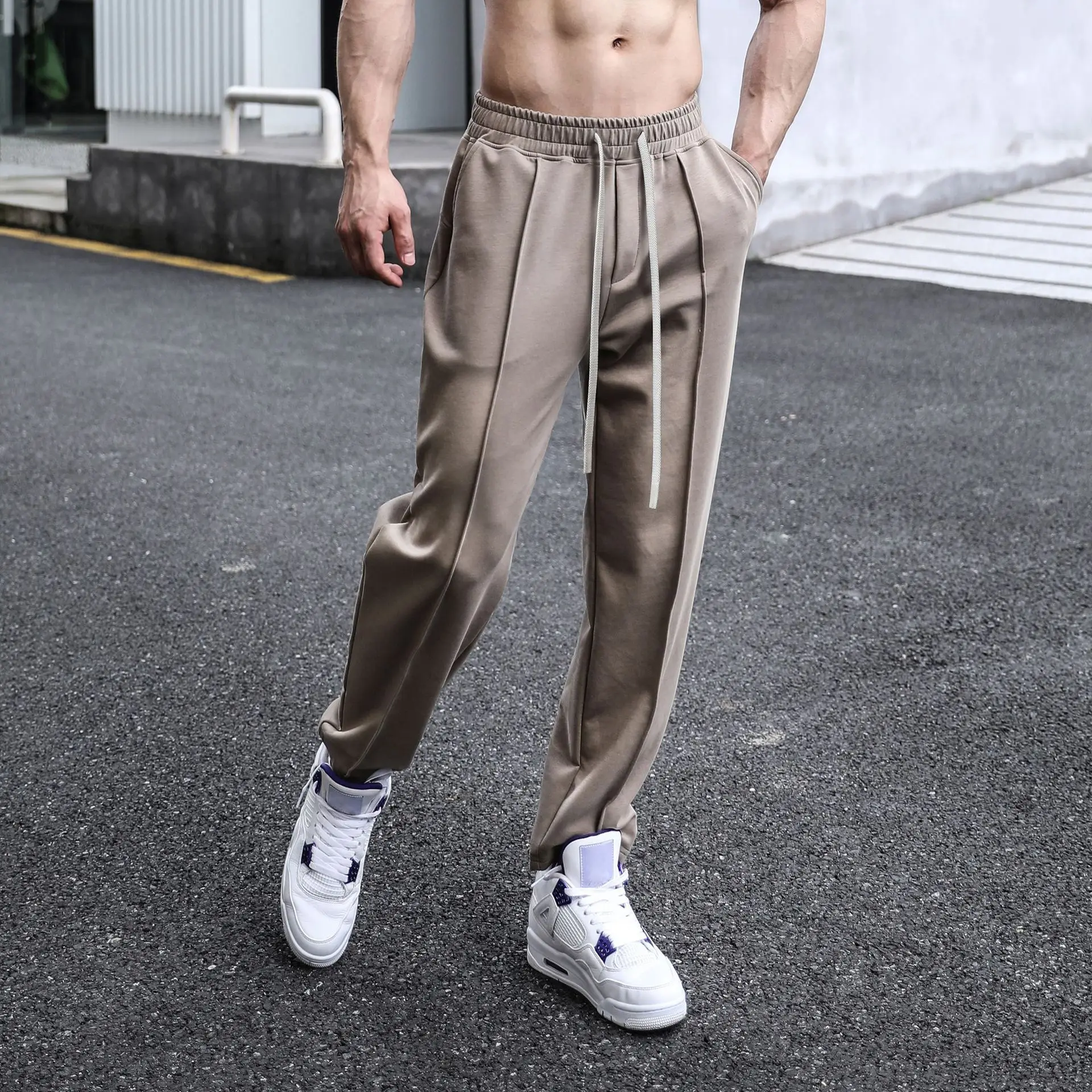 Casual trousers panelled for a loose straight leg outdoors men clothing