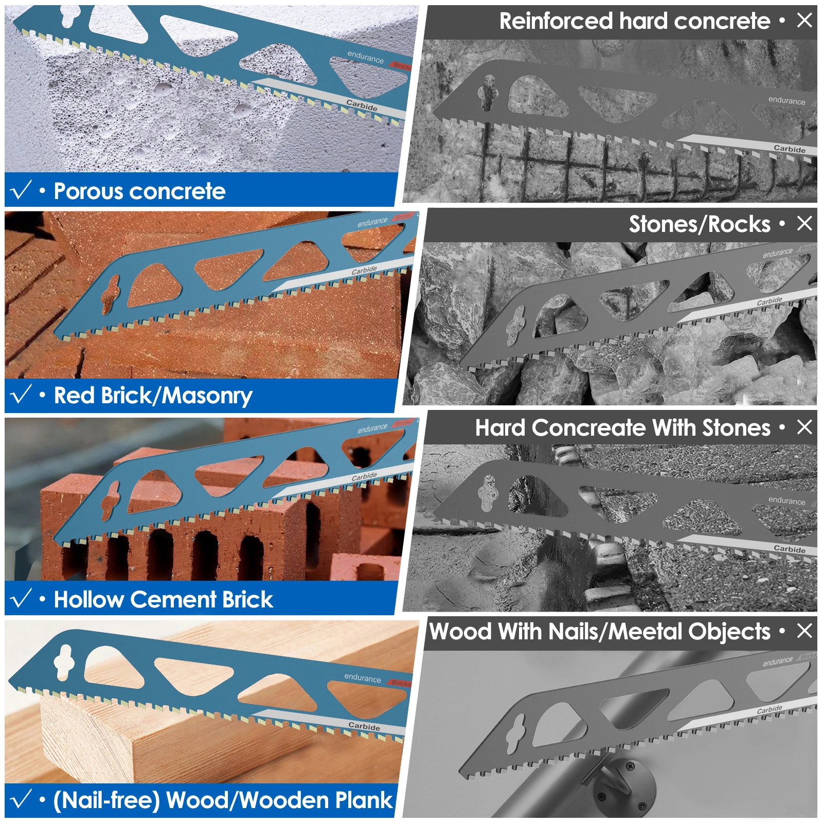 Reciprocating Saw Blades Reciprocating Saw Blade 10/12/18/20inch Universal Cutting Recip Sabre Saw Blade Alloy Steel Brick Concrete Cutting
