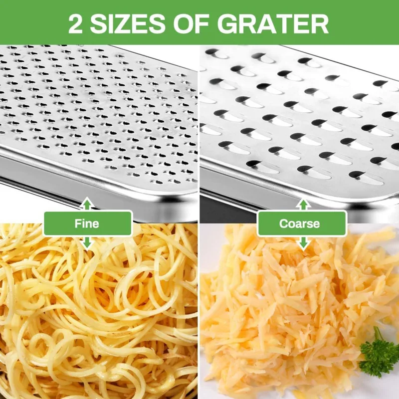 Stainless Steel Cheese Grater 1pc with Food Storage Container and Lid Versatile for Cheese Parmesan Kitchen Gadget