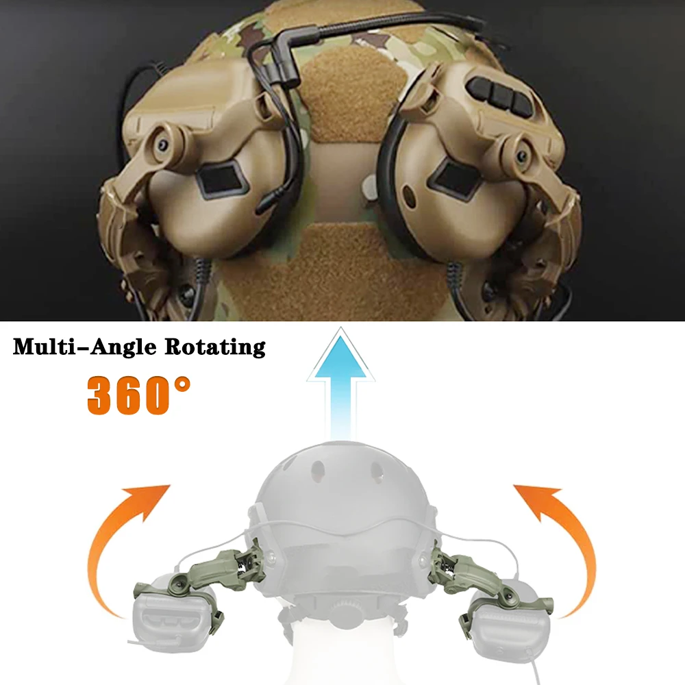 Outdoor Hunting Tactical Shooting Headset Accessories/Multi Angle Headphone Holder/Helmet Track Mount/ARC Rail Adapter Bracket