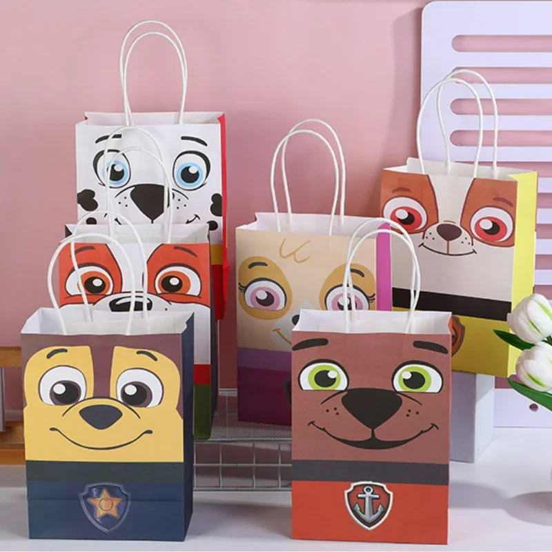 21*15*5Cm Paw Patrol Paper Gift Bag Chase Marshall Skye Cute Dog Birthday Party Christmas Candy Gift Bags Forniture Per Feste Per Bambini