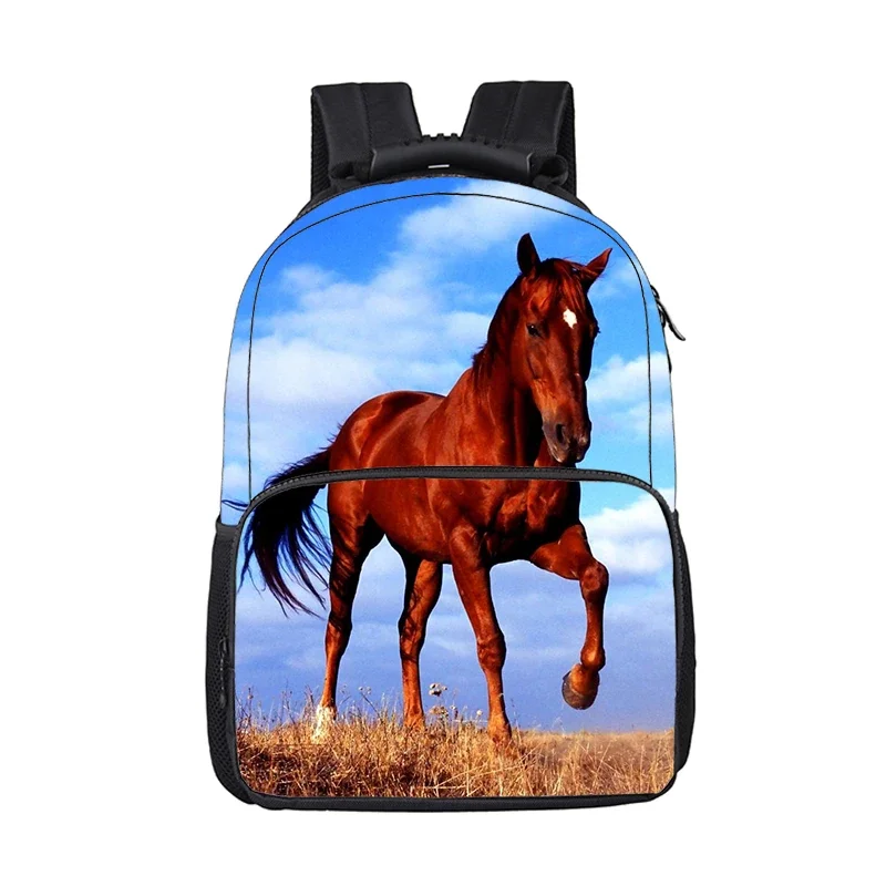 Doginthehole Crazy Horse Backpack - Lightweight School Bag For Boys & Girls With Harajuku Design